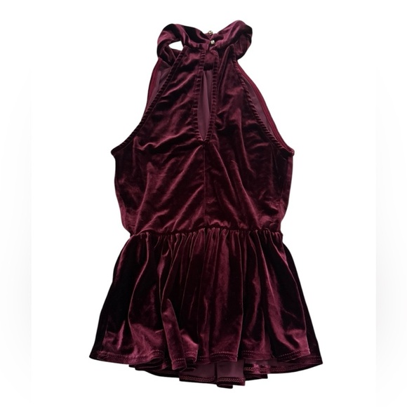 Arden B maroon peplum velour top size XS in excellent like-new condition - Picture 3 of 4